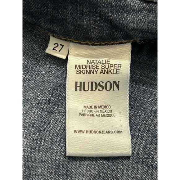 Hudson‎ Jeans Natalie Midrise Super Skinny Ankle Raw Hem Size 27 Distressed - Picture 8 of 11